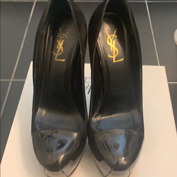 AUTHENTIC CHIC BLACK YSL HEELS! size 7! - Picture 1 of 7